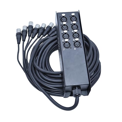 Seismic Audio Altavoces de 8 canales de bajo perfil XLR Enviar Sub Snake Cable, cable divisor XLR, 25 pies
