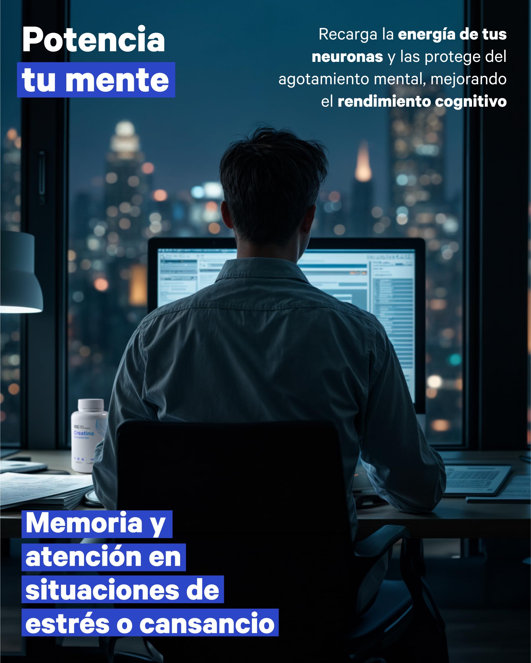Creatina Monohidratada 3000 mg – 400 comp (3-4 meses) | Mejora Fuerza, Masa Muscular, Resistencia, Recuperación, Energía y Agilidad Mental | Vegano, Sin Gluten, No OGM | Para Hombre y Mujer