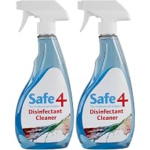 Safe4 Professional Surface Disinfectant Ready to Use - Enhanced Formulation,UK Manufactured,for Effective Virus & Bacteria Protection 500ml,Pack of 2,Freshmint