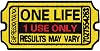 Rocking Planet One Life Results May Vary Ticket Patch Embroidered Morale Applique Iron On Sew On Emblem