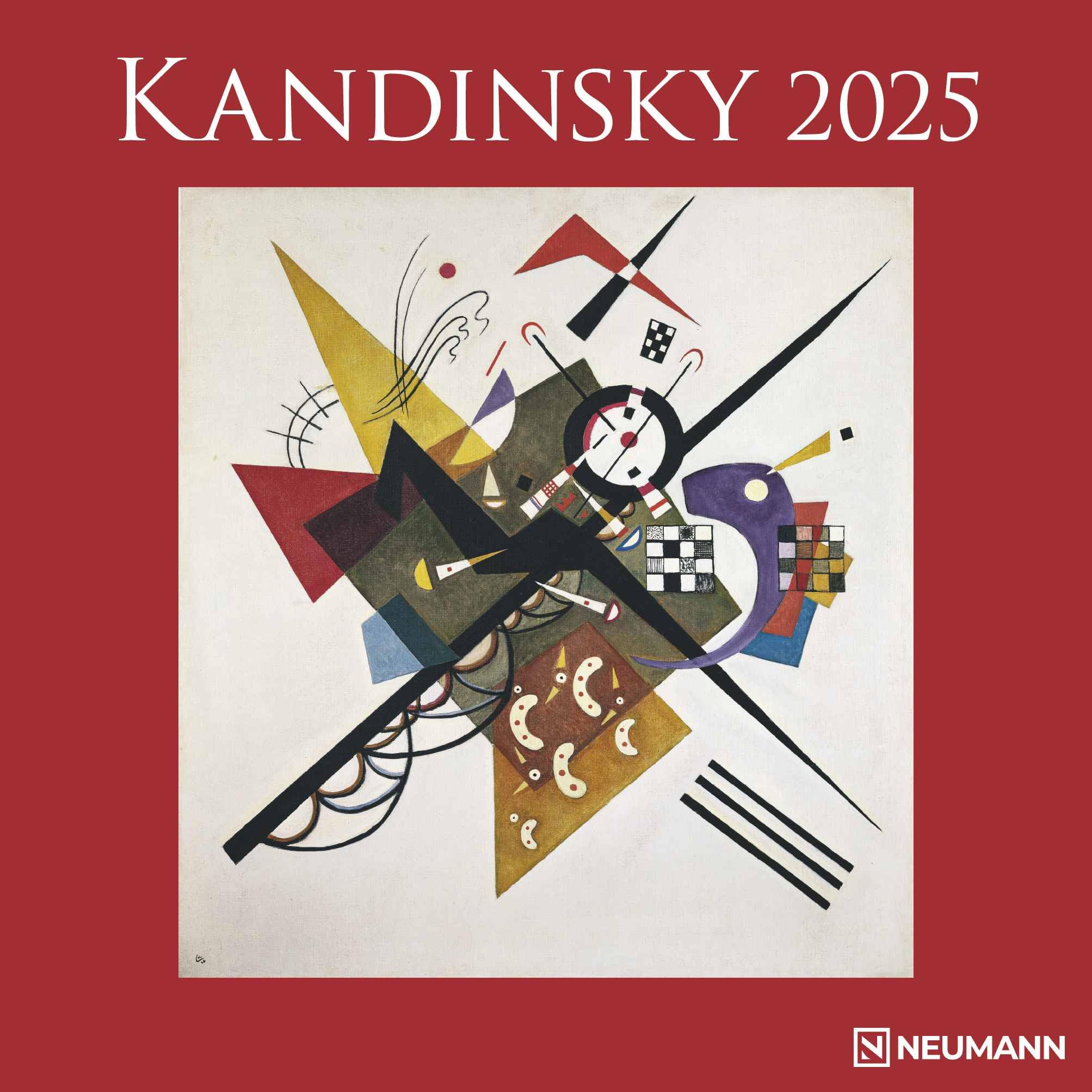 N NEUMANNVERLAGE - Kandinsky 2025 Brochure Calendar, 30 x 30 cm, Wall Calendar with Pictures of Kandinsky, Moon Phases, Plenty of Space for Notes and International Holidays/Calendar