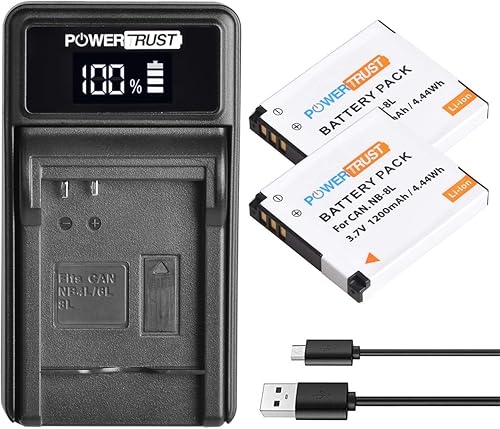 Paquete de 2 baterías NB-8L NB8L y cargador USB LED para Canon PowerShot A2200 A3000 es A3100 es A3150 es A3200 es A3300 es A3350 es