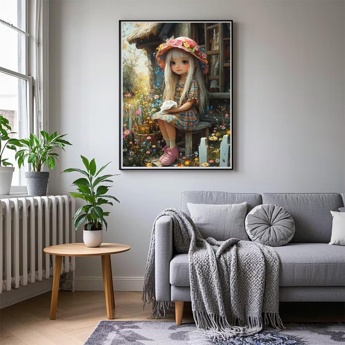 Diamond Painting XXL Mädchen für Bastelset Kinder ab 6 Jahre, Diamond Painting Blume, 5D DIY Diamant Malerei Bilder Stickerei Set, Dimond Kristall Handwerk Geschenke für Zuhause Deko 70x90cm S-266