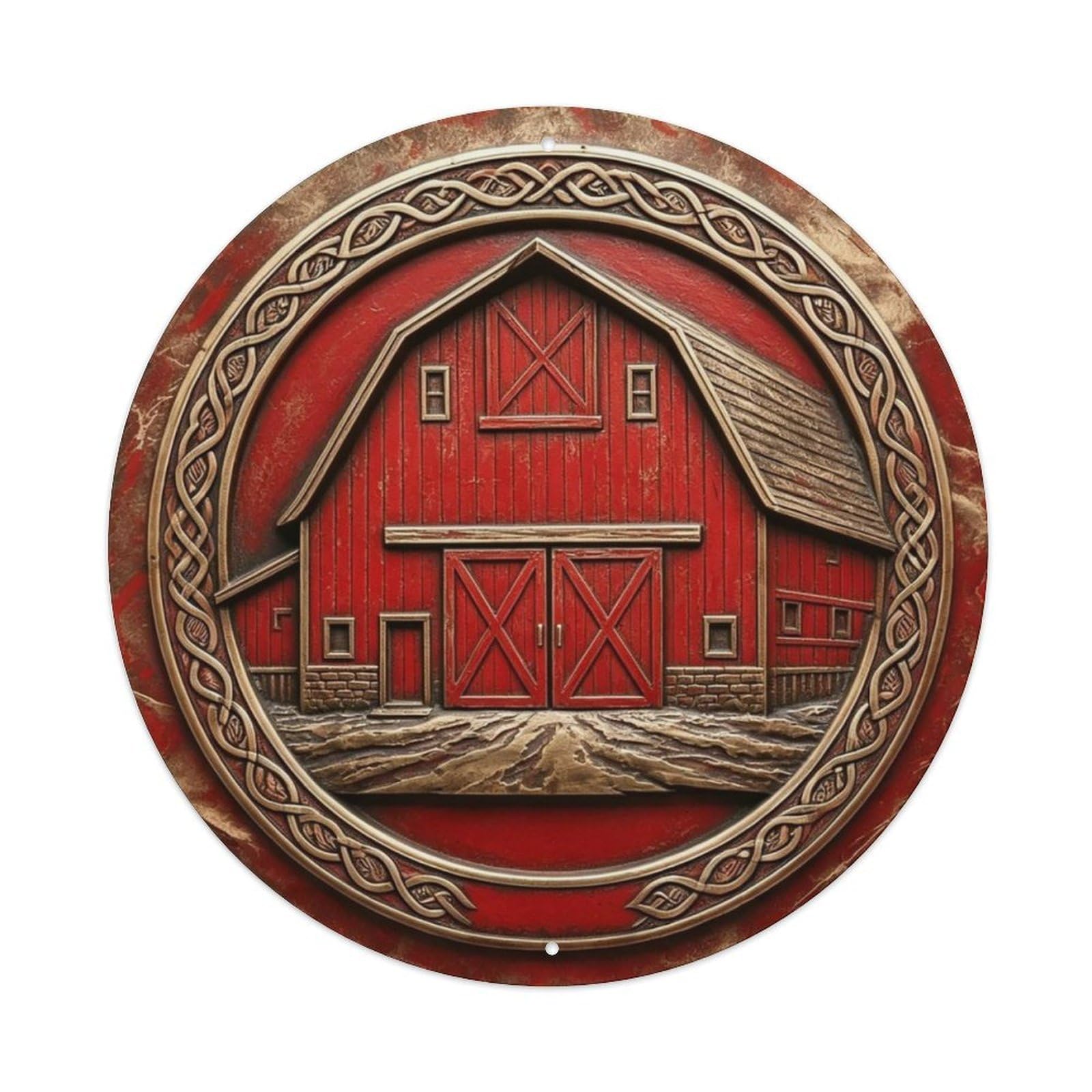 Red Old Barn Countryside Farmhouse Metal Tin Sign Plaque