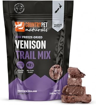 New Zealand Raw Freeze-Dried Venison Pure Protein Treats - Lung, Spleen, Kidney - 62% Protein Content. Grass-Fed, Single Ingredient, Grain/Gluten Free, Treat & Topper. 1-Pack