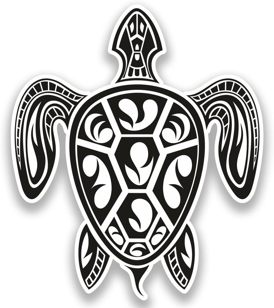 2 x 15cm/150mm Tribal Turtle Vinyl Stickers Travel Luggage #7298
