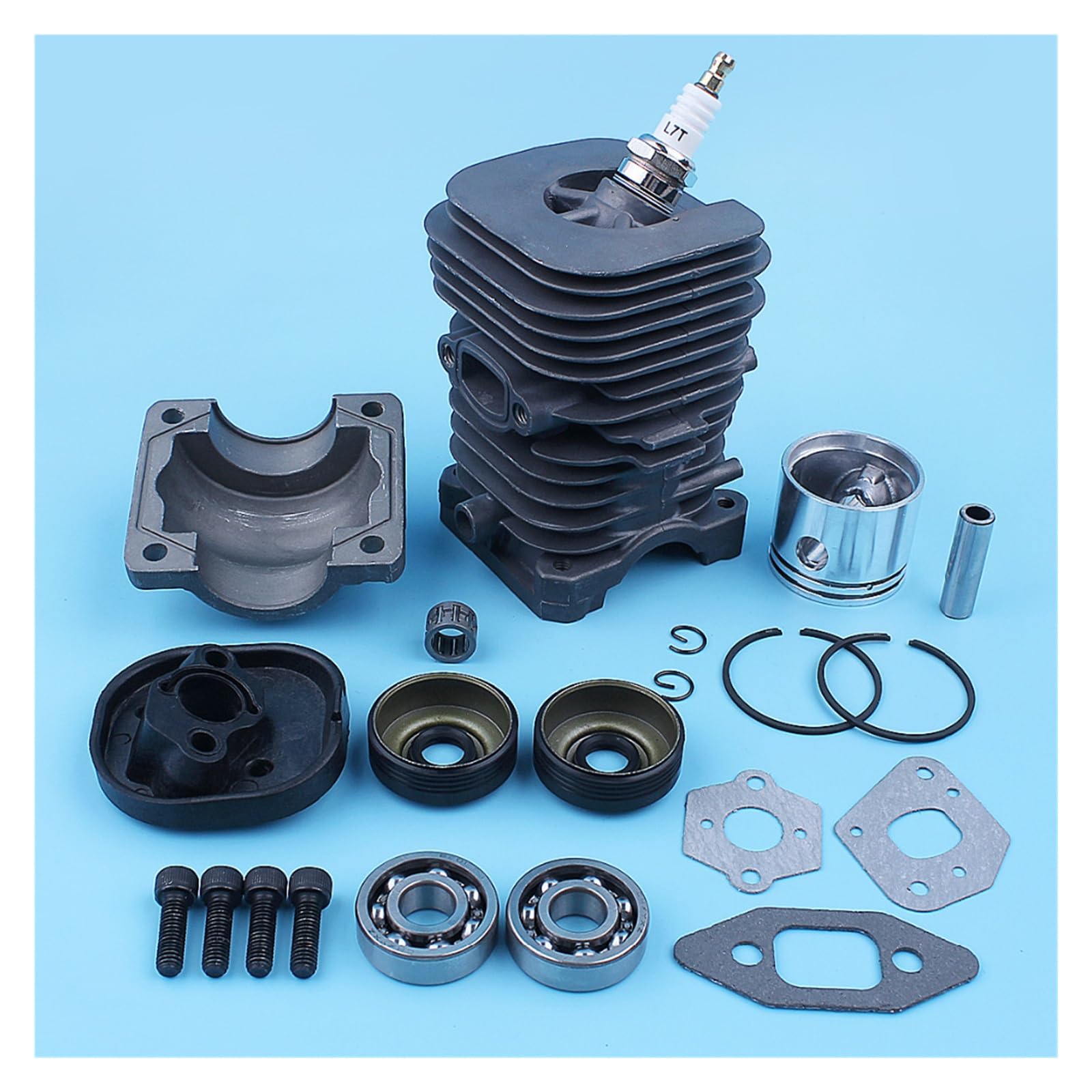 Cylinder tłokowy miska korbowa uszczelka łożyska zestaw uszczelek do MCCULLOCH MAC CAT 335 435 440 338 438 444 piła łańcuchowa Nikasil Plated