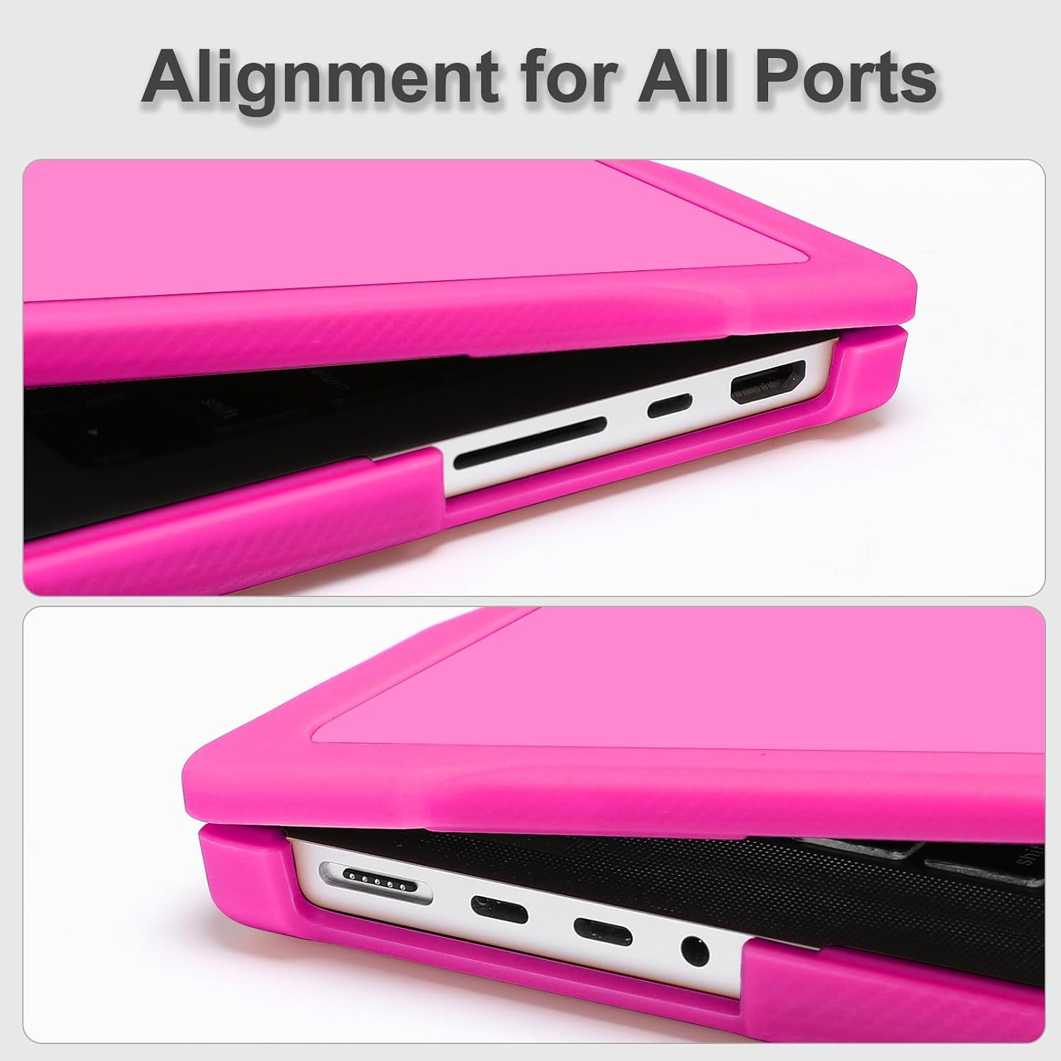 MOSISO Compatible with MacBook Pro 14 inch Case M5 2026 M4 M3 M2 M1 2025-2021 A3427 A3426 A3434 A3112 A3185 A3401 A2918 A2992 A2779 A2442, 4 in 1 Kit Anti-Crack Hard Shell with TPU Bumper, Rose Red