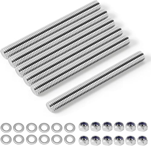 FIFIBANG M10 Gewindestange Edelstahl 6er, Vollgewindestange M10*100mm mit 12 Sec