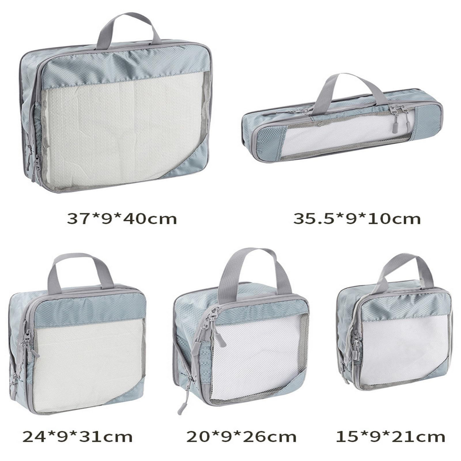 Cubi da imballaggio 5 6 Pezzi Organizzatore di Bagagli Portatili da Viaggio Borse portaoggetti per imballaggio a Compressione Borse per Scarpe con Borsa Pieghevole Leggera in Rete-6