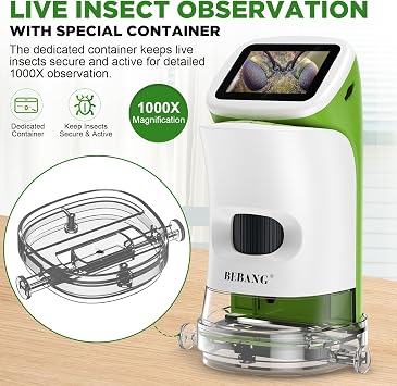 Kids Digital Microscope with Detachable Stand: STEM Science Kit Gift Toys
