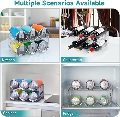 Miniatura 6 de Damomo Organizador de botellas de agua para Stanley de 40 onzas, paquete de 2 organizadores apilables para botellas de agua, soporte transparente