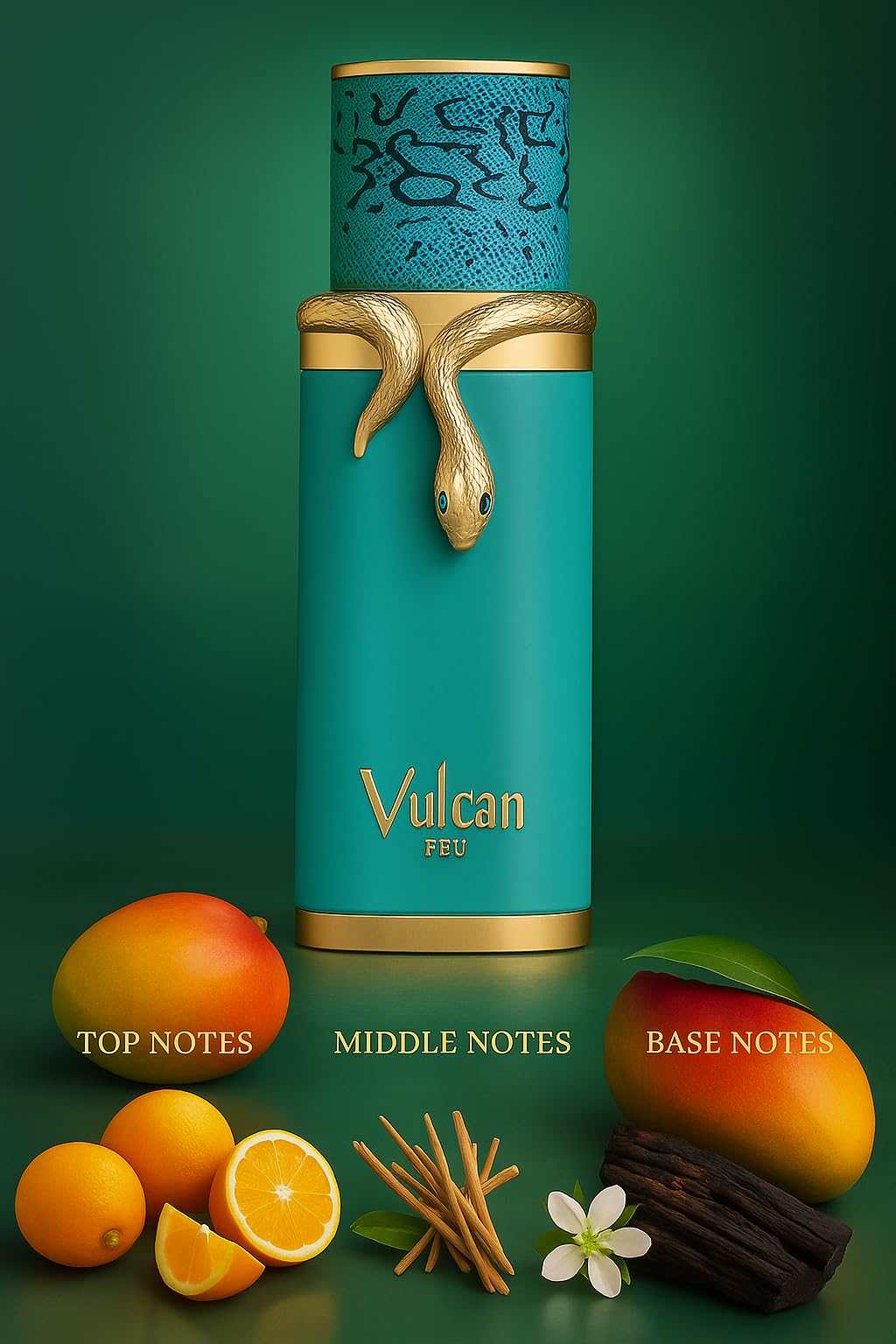 Vulcan Feu Eau de Parfum 100 ml / 3.4 fl oz – Unisex Bold Spicy