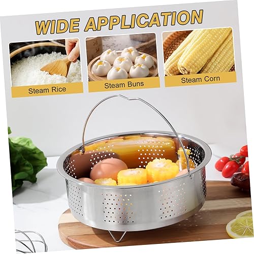 Miniatura 7 de DOITOOL Cesta de vapor de acero inoxidable para olla, 8.65 pulgadas/8.7 in, cesta de vapor para verduras, estante para cocinar al vapor con asa