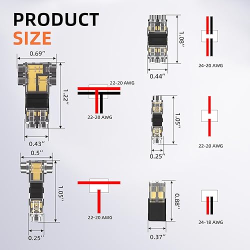 Vista 15 de Kit de conectores de cable de palanca, 59 piezas, conectores eléctricos a presión, tuercas de palanca de conexión rápida 2/3/4/5 combinación