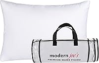 Vista 6 de Modern Joe's - Lujosa almohada de agua tamaño Queen (20 x 28), con relleno de fibra de apoyo adicional. Soporte ortopédico ajustable y almohada