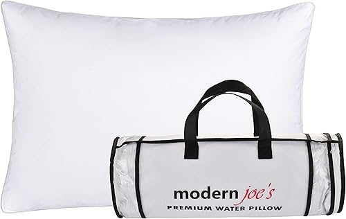 Miniatura 6 de Modern Joe's - Lujosa almohada de agua tamaño Queen (20 x 28), con relleno de fibra de apoyo adicional. Soporte ortopédico ajustable y almohada