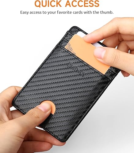 Miniatura 10 de Buffway Billetera delgada para hombre minimalista bolsillo frontal de cuero con bloqueo RFID para trabajo y viajes Seattle Negro talla única atlanta