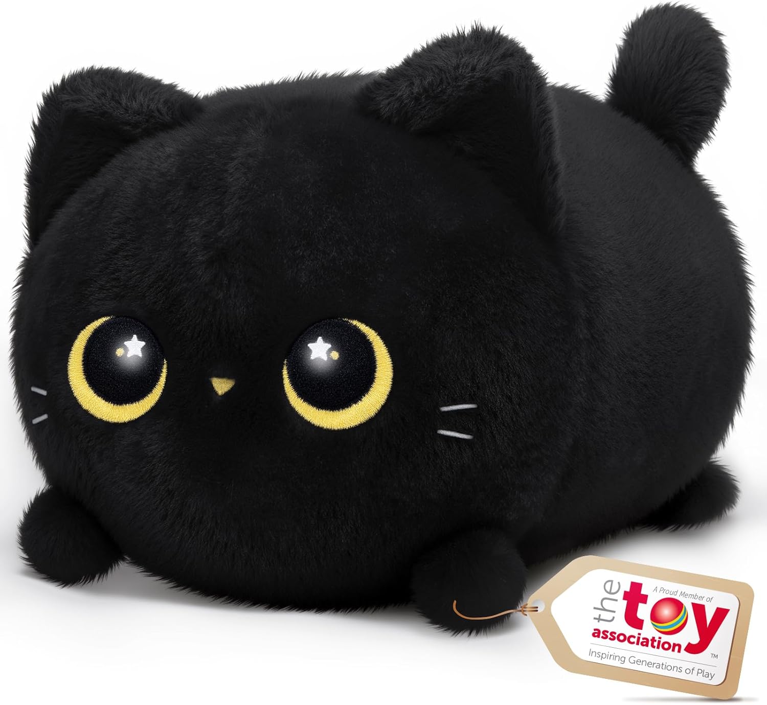 Mewaii Black Cat Plush, Cute Cat Plushies Toy, Soft Kitten Plushie Cuddle Pillow, Anime Plushie Doll, Cute Stuff Toys Gift for Girls, Boys and Males (16 Inch)