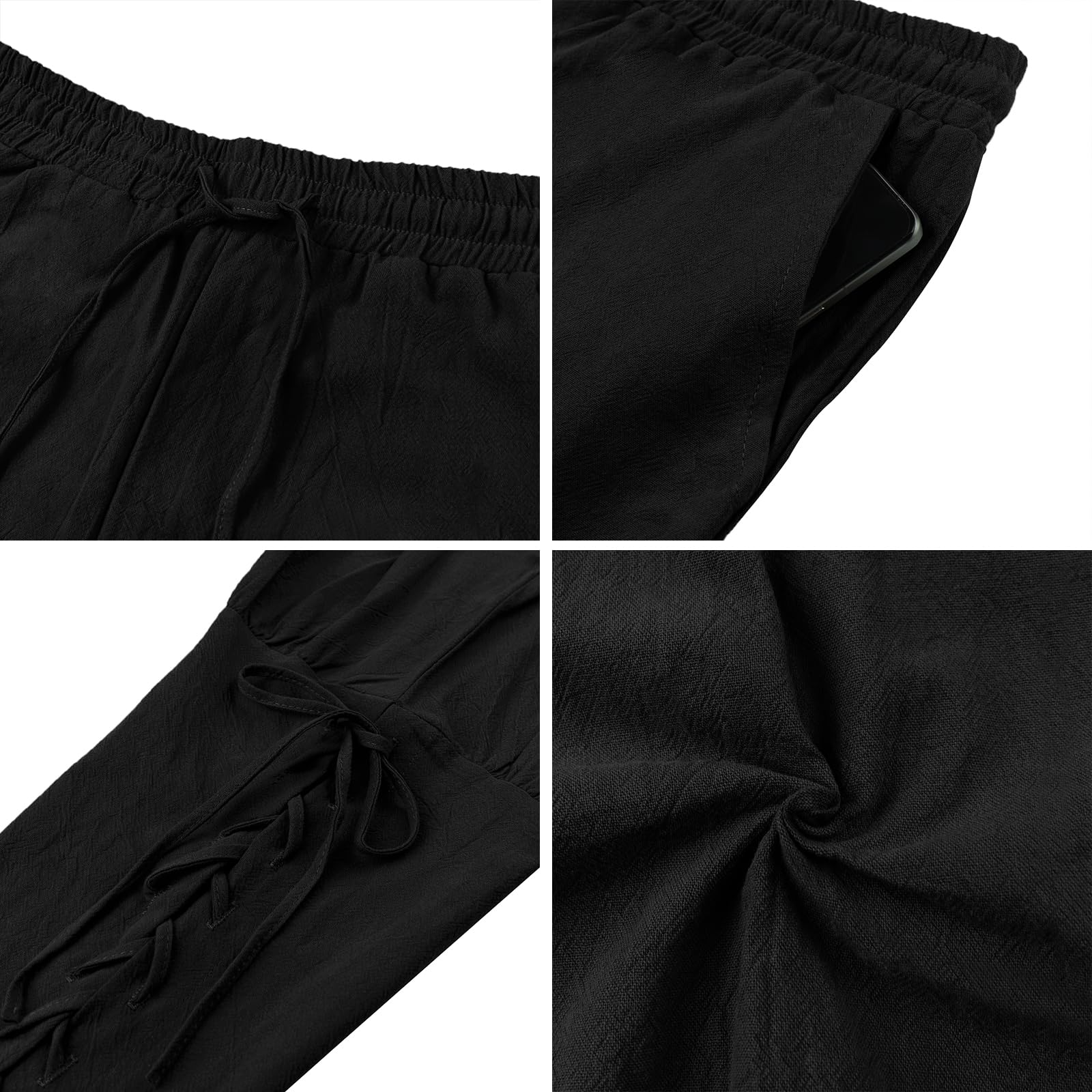 YAOHUOLE Pantalon Medieval Homme Pantalon Gothique Homme Steampunk Men Casual Pants