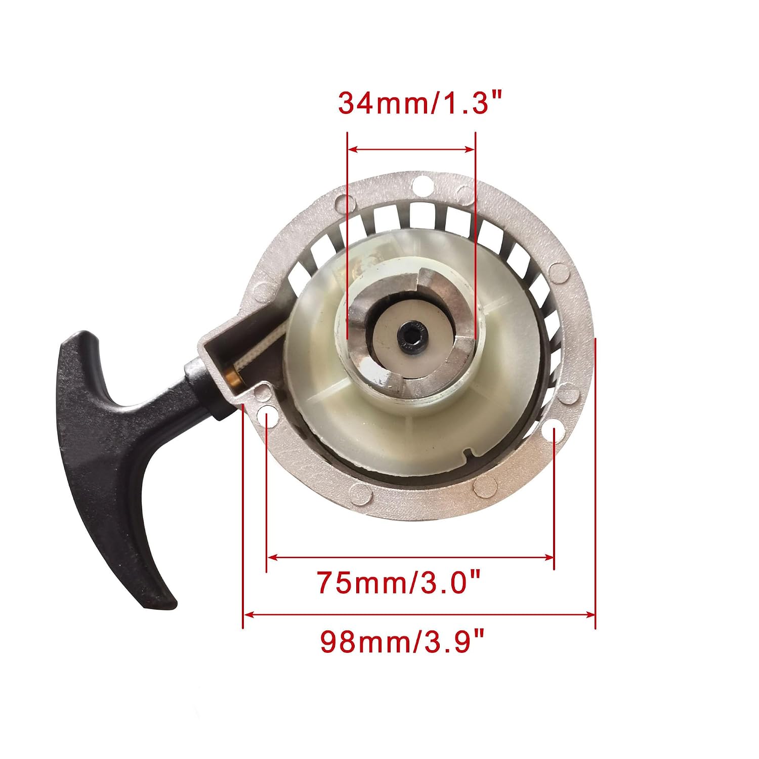 WOOSTAR Recoil Pull Starter with 3 Bolts Replacement for 2 Stroke 47cc 49cc Pocket Bike Mini Moto ATV 4 Wheeler Quad