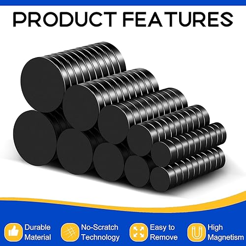 Miniatura 43 de Paquete de 120 imanes pequeños de 0.197 x 0.079 in, imanes de neodimio para manualidades, pizarra blanca, bricolaje
