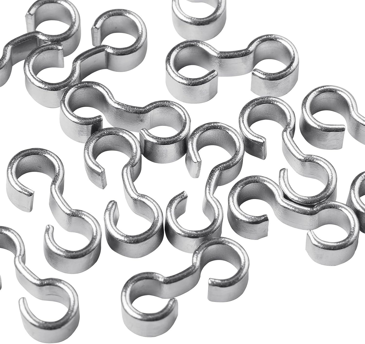 LiQunSweet 200 Pcs 0.47 in Stainless Steel 8 Shaped Quick Link Connectors Jumpring Open Chain Climp Hook Connectors Knot Chain Clasp for Jewelry Making