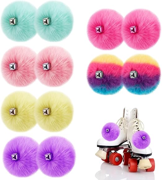 Roller Skate Pom Poms with Bells 12pcs Tieon Ice Skate