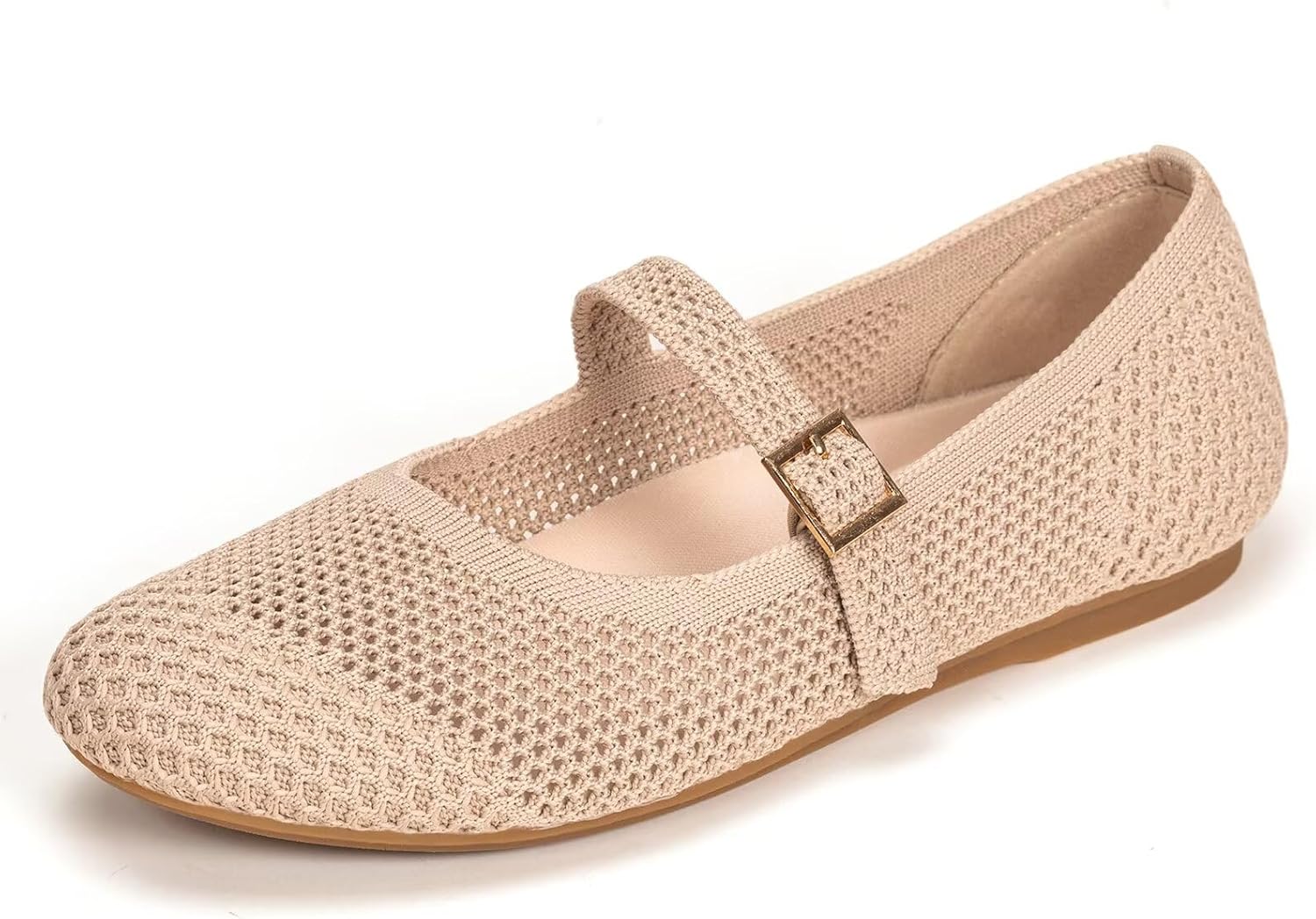 Frank Mully Women's Mary Jane Flats Comfortable Dressy Ballet Flats Casual Round Toe Slip On Washable Knitted Fabric Office Work Woman Shoes - Image 4