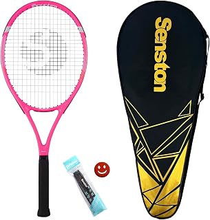 Senston Raqueta de Tenis Moldura de Una Pieza,Unisex,Incluido Bolsa de Tenis/1 Grip/1 Amortiguadores