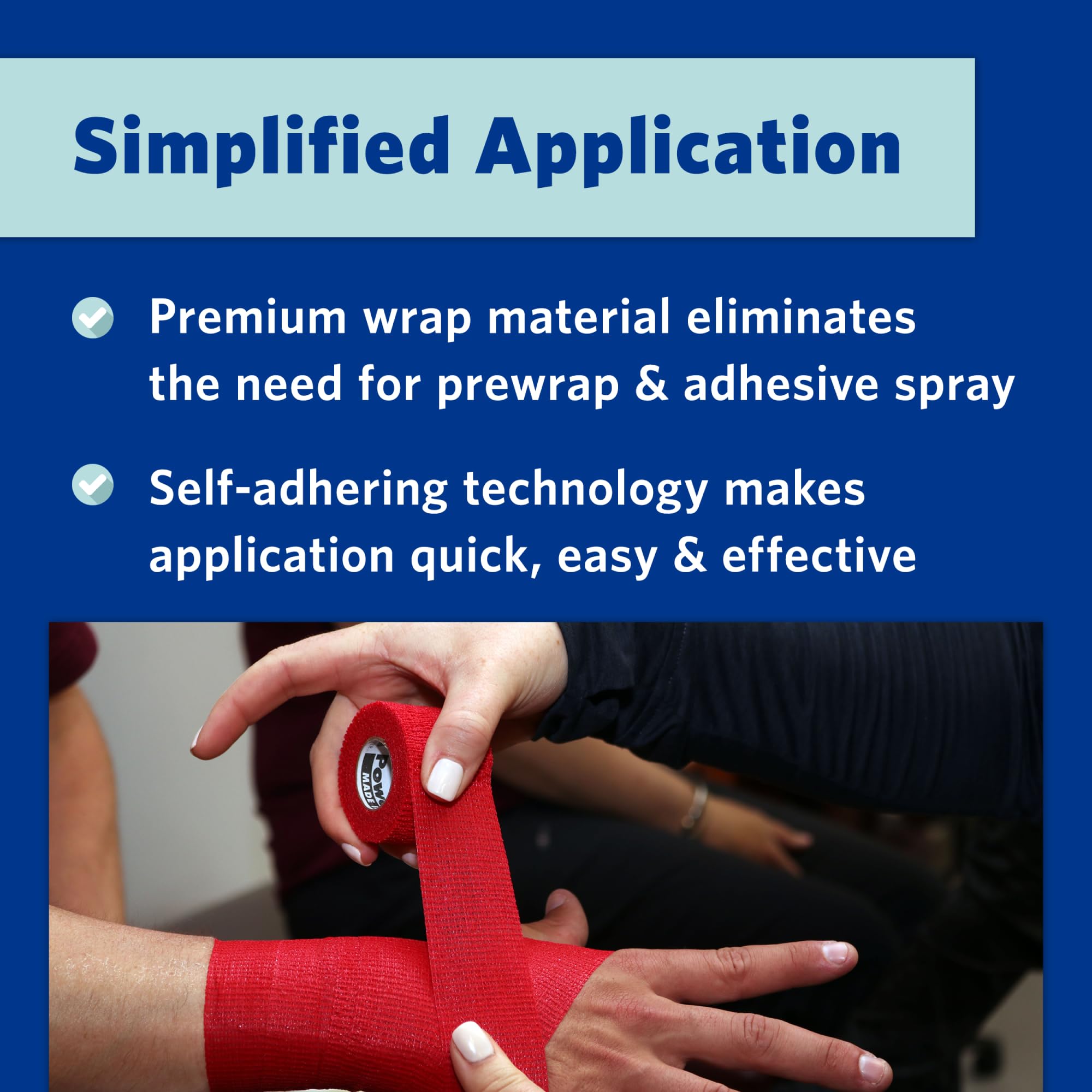 OVIK Health PowerFlex – Fascia sportiva autoadesiva per la prevenzione degli infortuni e la stabilità post-infortunio, di grado medico, resistente al sudore e all'acqua, per atleti, rosso, 5,1 cm, 6
