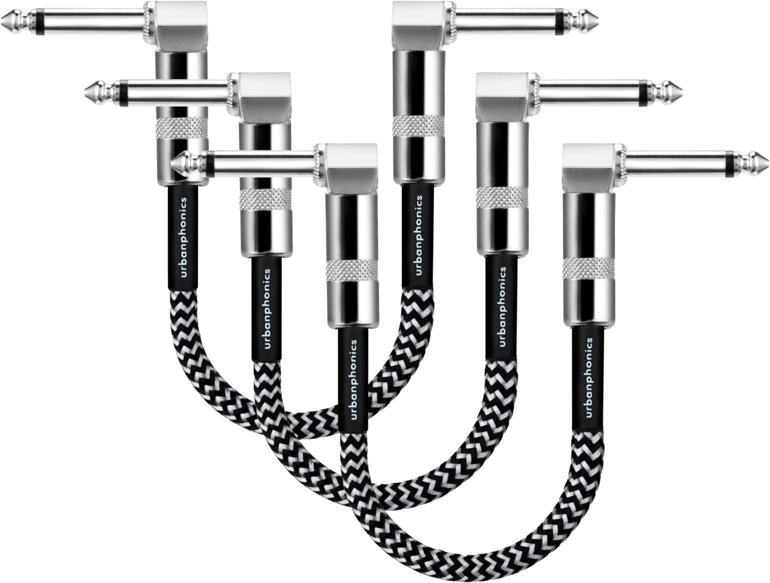 Urbanphonics Guitar Patch Cable 3 Pack Black & White