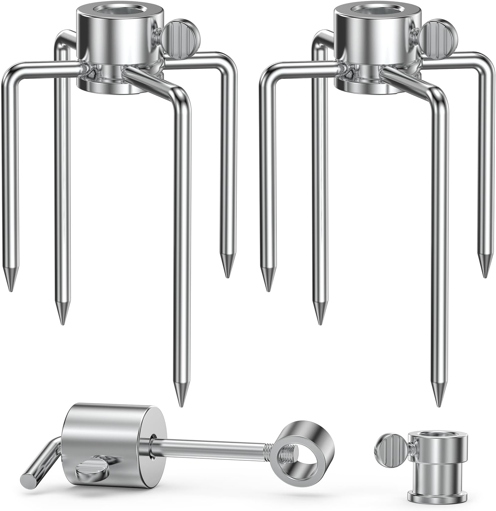 onlyfire only fire 6006 Grill Replacement Rotisserie Meat Forks(1-Pair) Kit with Spit Counter Balance and Bushing - Fits 1/2" Hexagon & 3/8" and 5/16" Square Spit Rods