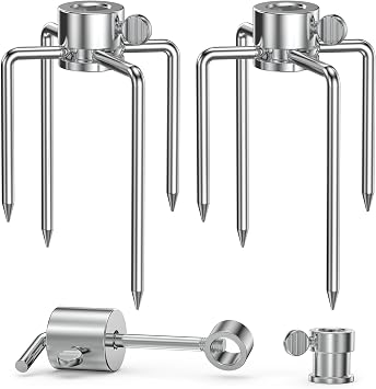 Onlyfire 6006 Grill Replacement Rotisserie Meat Forks1-Pair Kit with Spit Counter Balance and Bushing - Fits 1/2" Hexagon & 3/8" and 5/16" Square Spit Rods