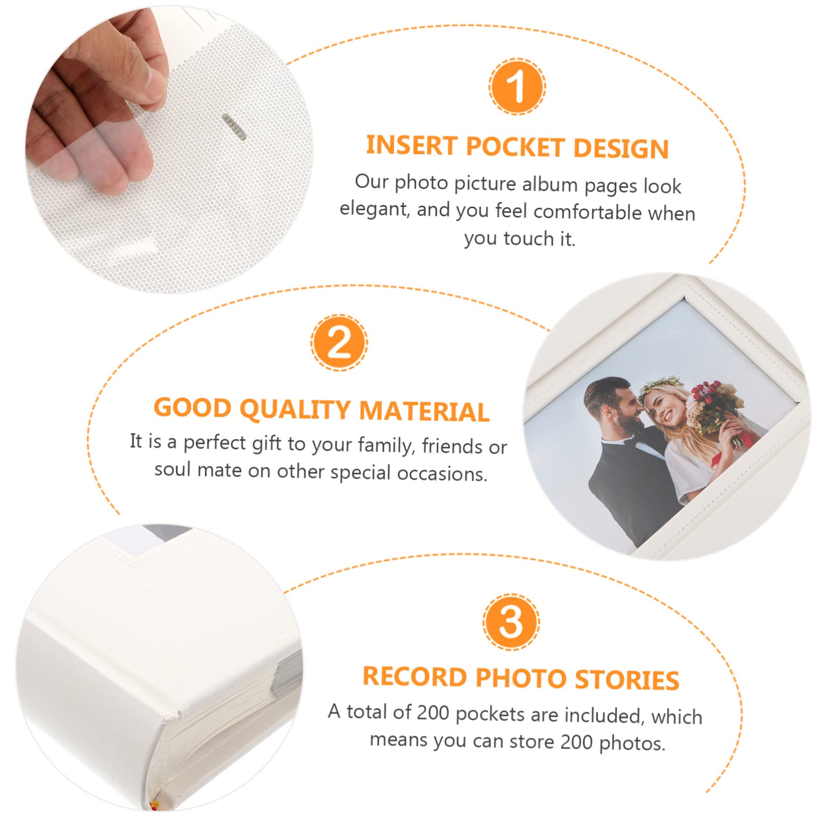 Álbum de Fotos de Bolsillos 200 Ranuras Pp y Papel Blanco | Diseño Elegante, para Guardar Fotos y Postales, Formato 4r y 6 Pulgadas
