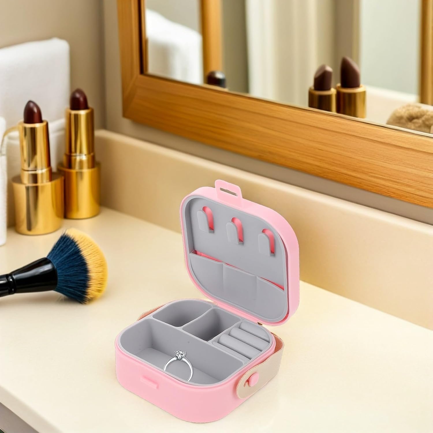 3pcs Portable Plastic Jewelry Organizer Box Set for Earrings Necklaces image 5