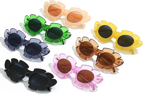 Miniatura 2 de EYLRIM Lentes de sol con diseño de flor de ojo de gato para mujer, a la moda, divertidos, lindos lentes de sol con protección UV 400 (06 rosaté)