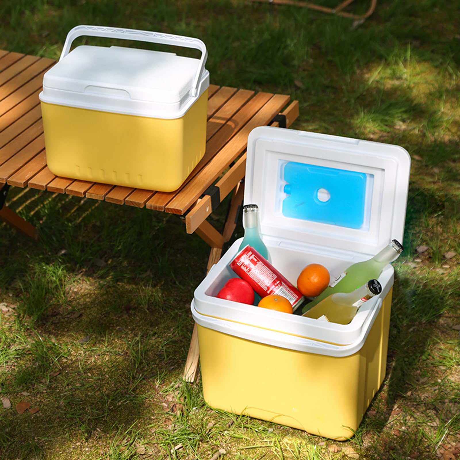 Refrigerador de coche de 6 litros, caja de enfriadores duros para exteriores, cubo de hielo portátil para picnics al aire libre, caja de pesca, pecho aislado