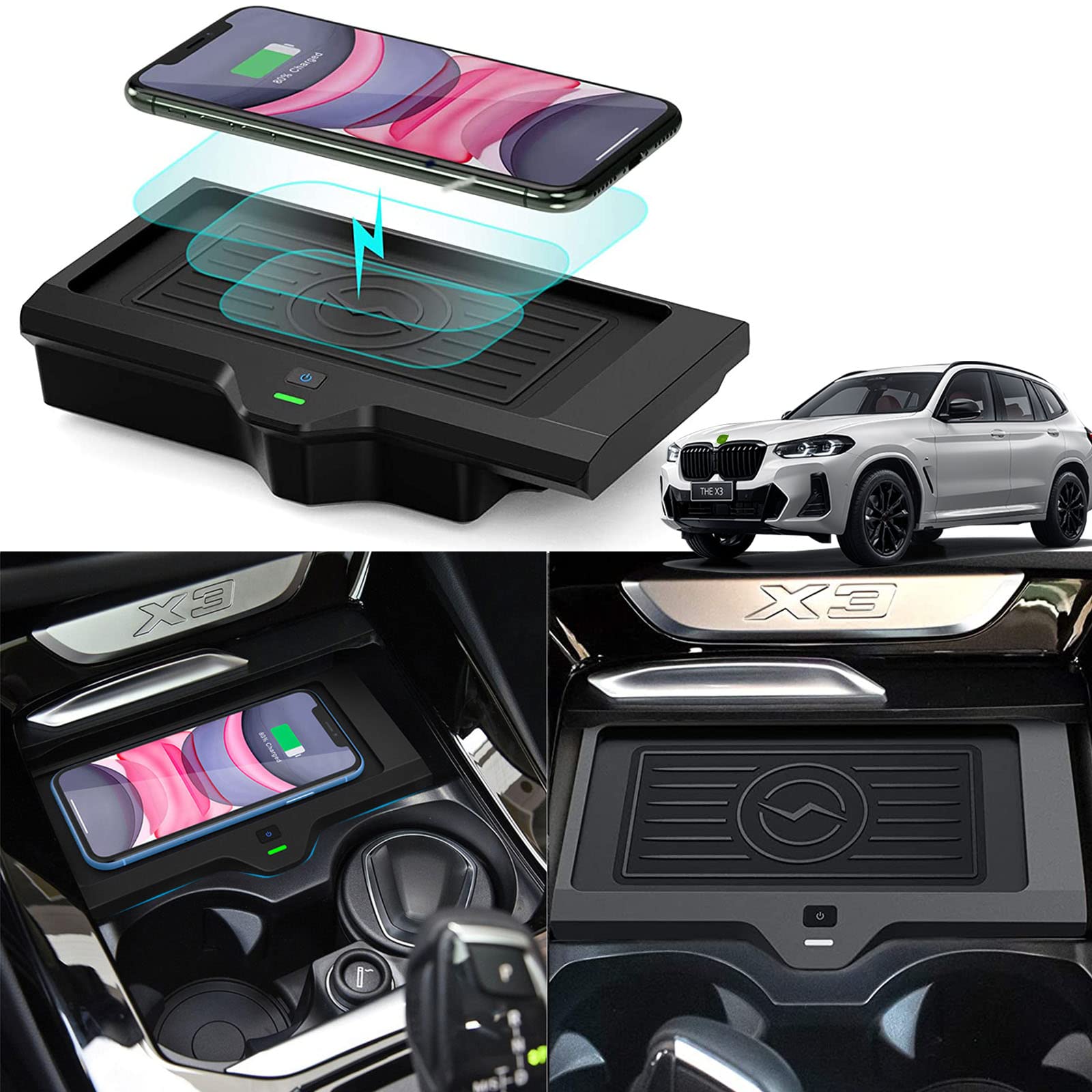 Amazon.co.jp: 車のワイヤレス充電器マウントフィットBMW X3 G01 2018