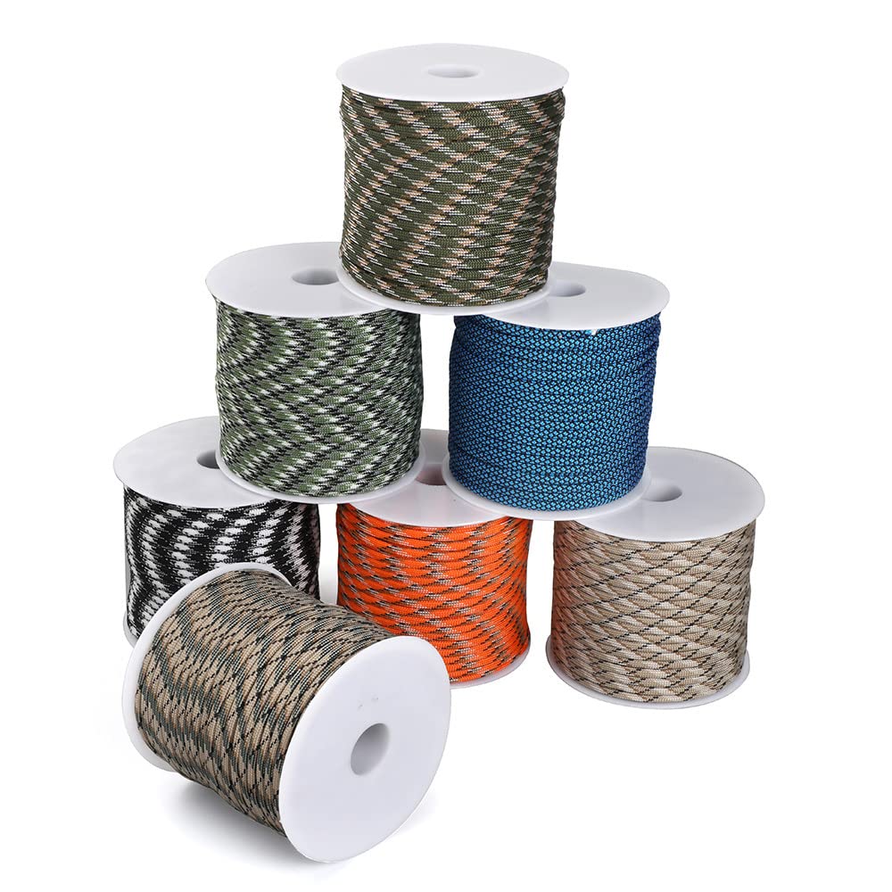 550 Paracord 50M/100M 7-Core Paracord Seil 4mm Outdoor Polyester Fallschirmschnur Camping Survival Regenschirm Zelt Seil