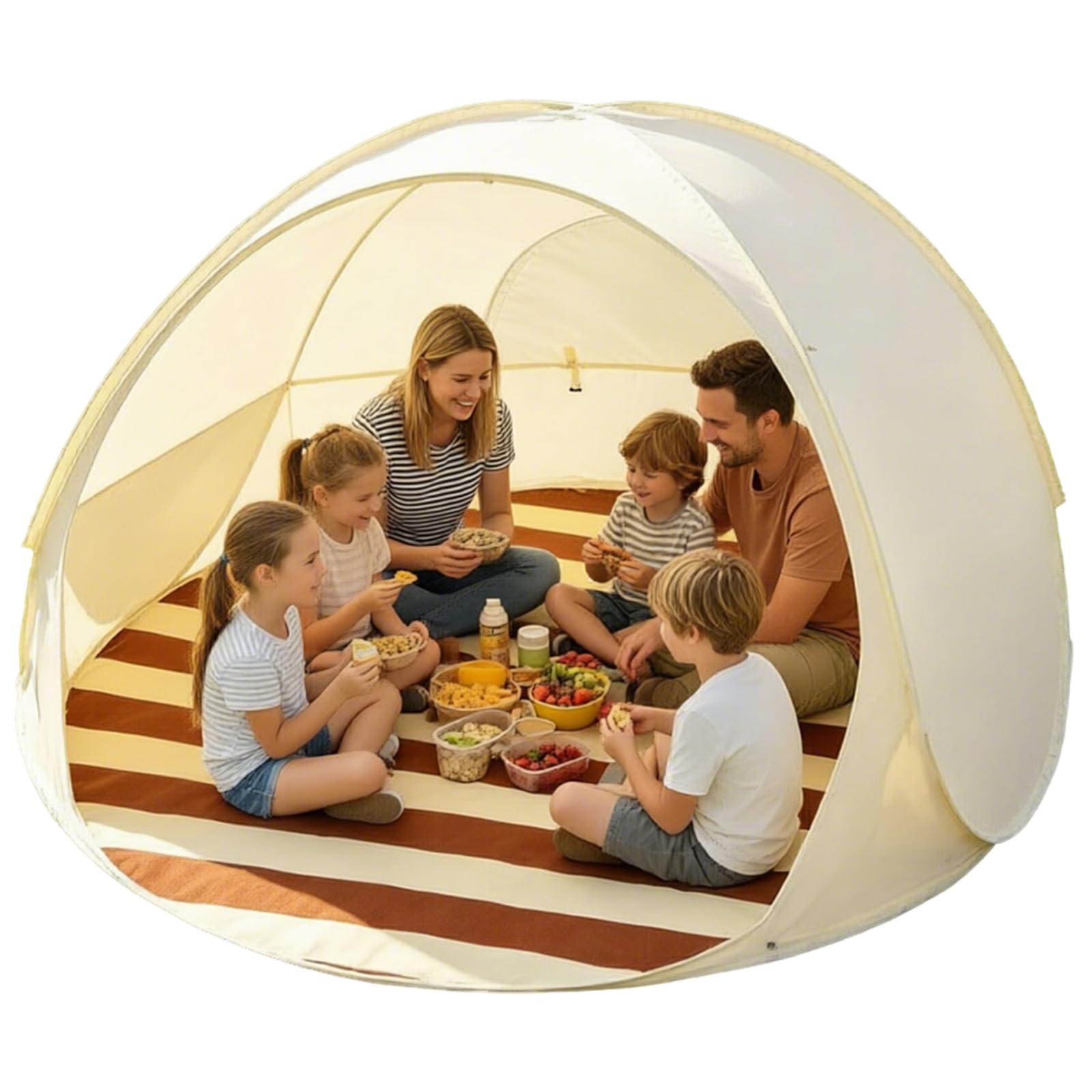 Pop Up Beach Tent for 3-4 Person,Portable Instant Easy SetUp Sun Shade Beach Tent,Pop-Up Upf 50+ Uv Protection Sun Shelter Canopy with Mosquitonet,for Beach, Garden, Picnic