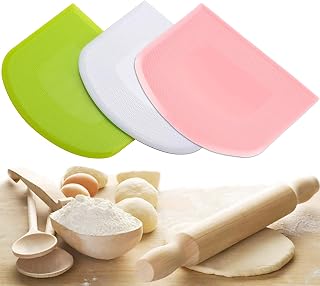 Pack of 3 Silicone Dough Cards, BPA-Free Food Grade PE Plastic, Flexible Dough Cutt…
