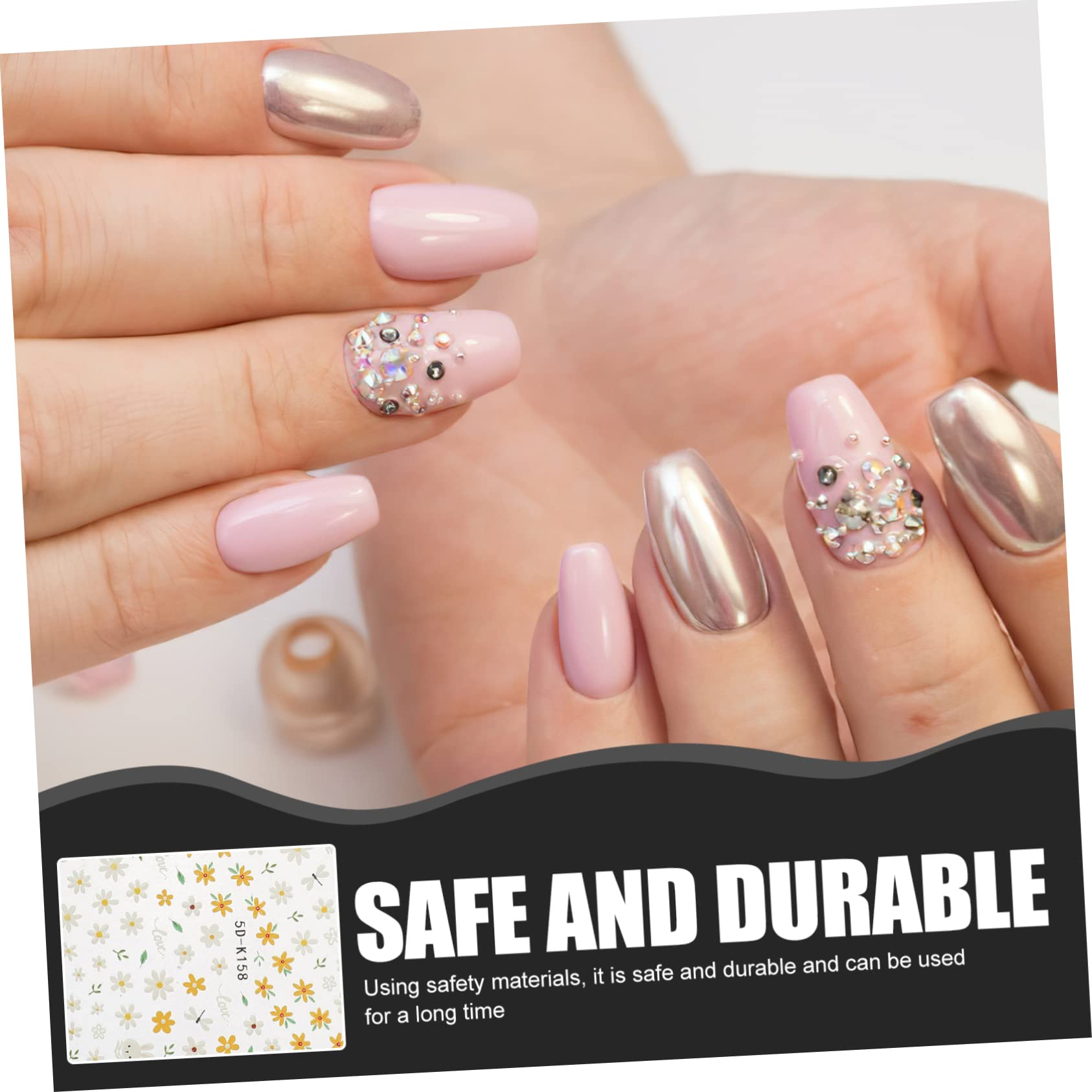 Beaupretty Pegatinas Decorativas De Uñas De Stickers De Para Uñas Aplicación Y Para Fiestas Y Ocasiones Especiales Seguros Y Amigables 3 Piezas X 4