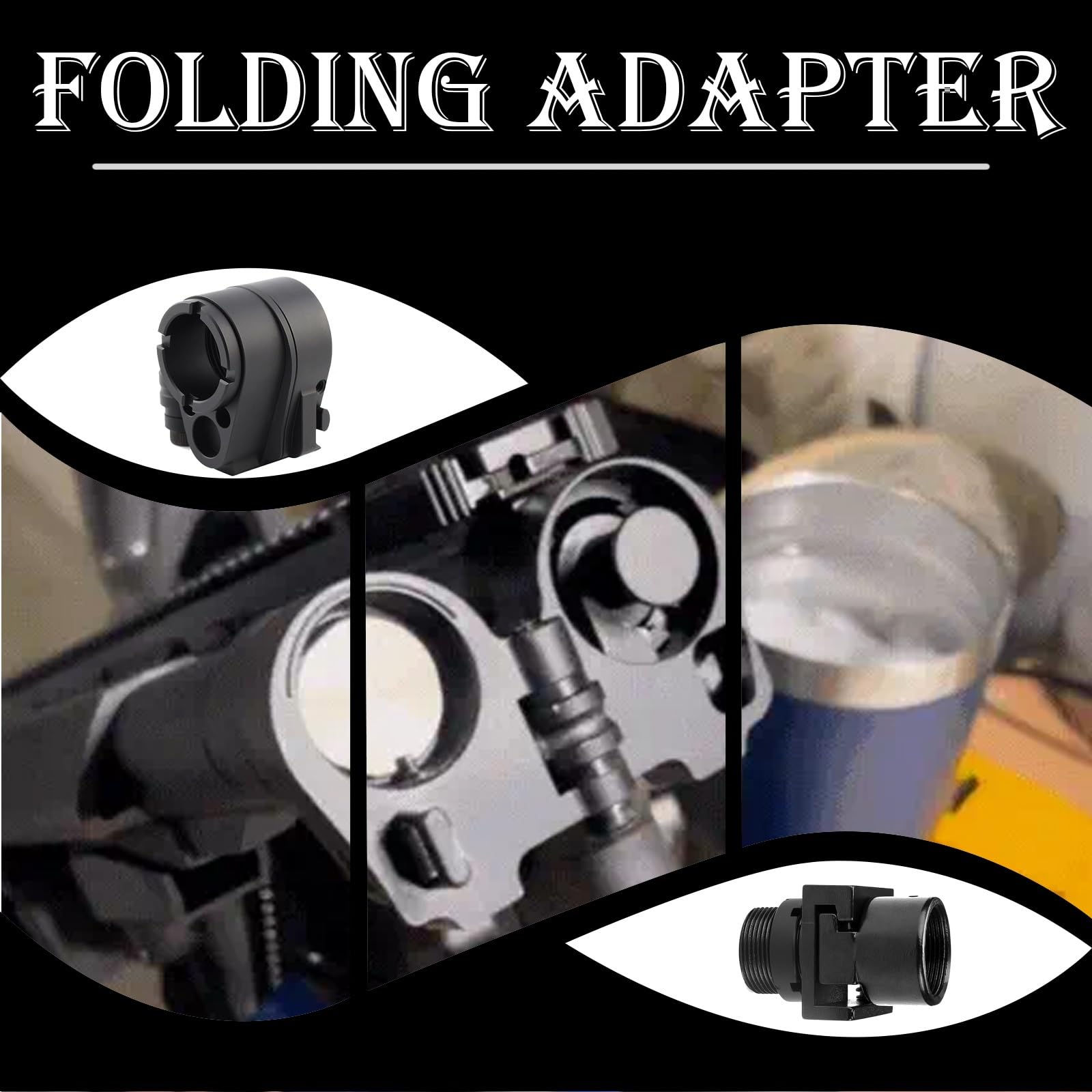 Kit de Adaptador de Culata Plegable para Fusiles Multi-Calibre, Diseño de Tercera Generación para Instalación Rápida en Plataformas .308 y 5.56, Incluye Mecanismo de Plegado y Herrajes