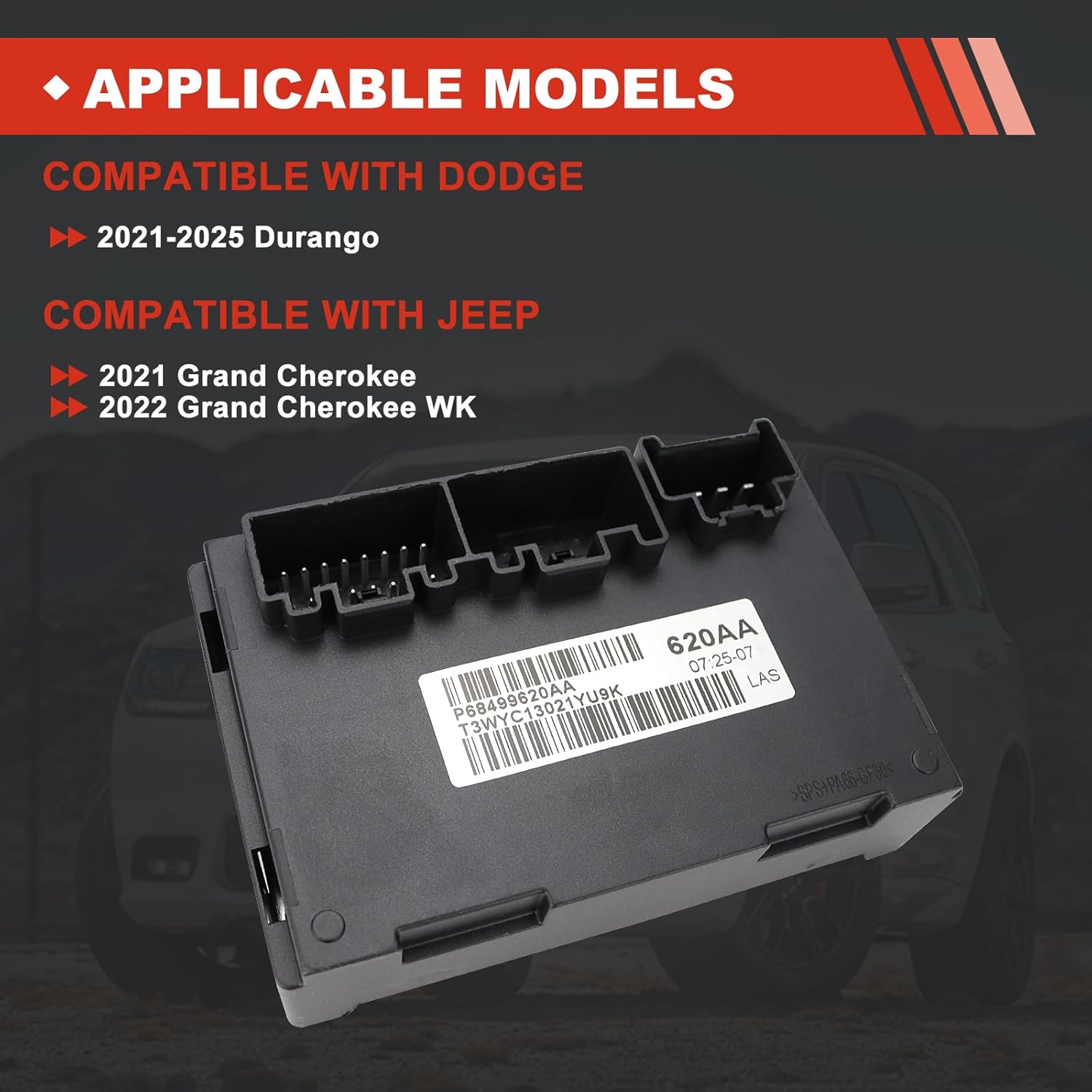 68499620AB Transfer Case Control Module Compatible with Dodge Durango 2021-2025 Replace 68499620AA