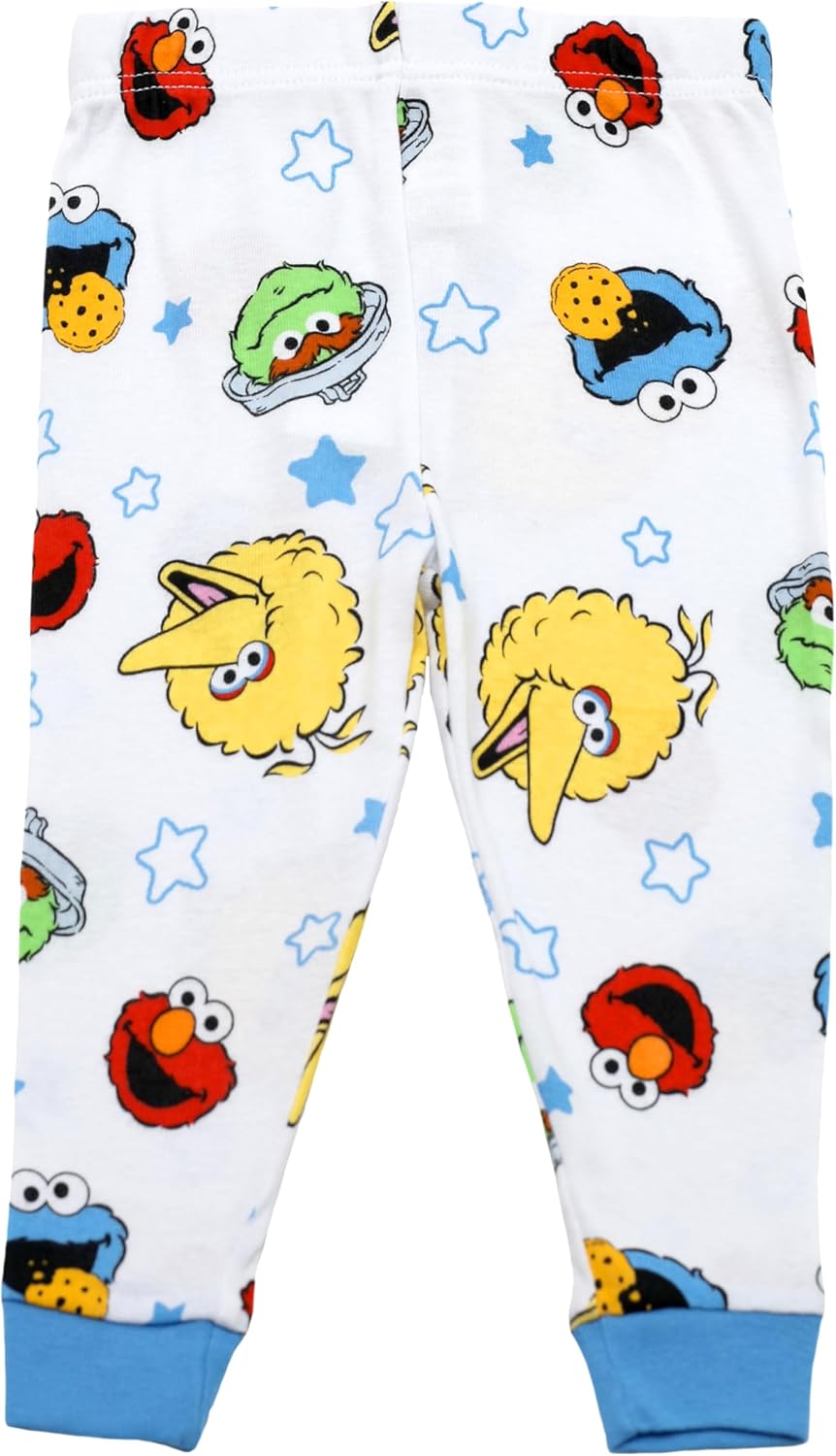 Sesame Street Boys Pajamas, 4 Piece Cotton Elmo Pjs for Boys, Big Bird, Oscar the Grouch, Cookie Monster Pajamas for Toddlers - Image 8