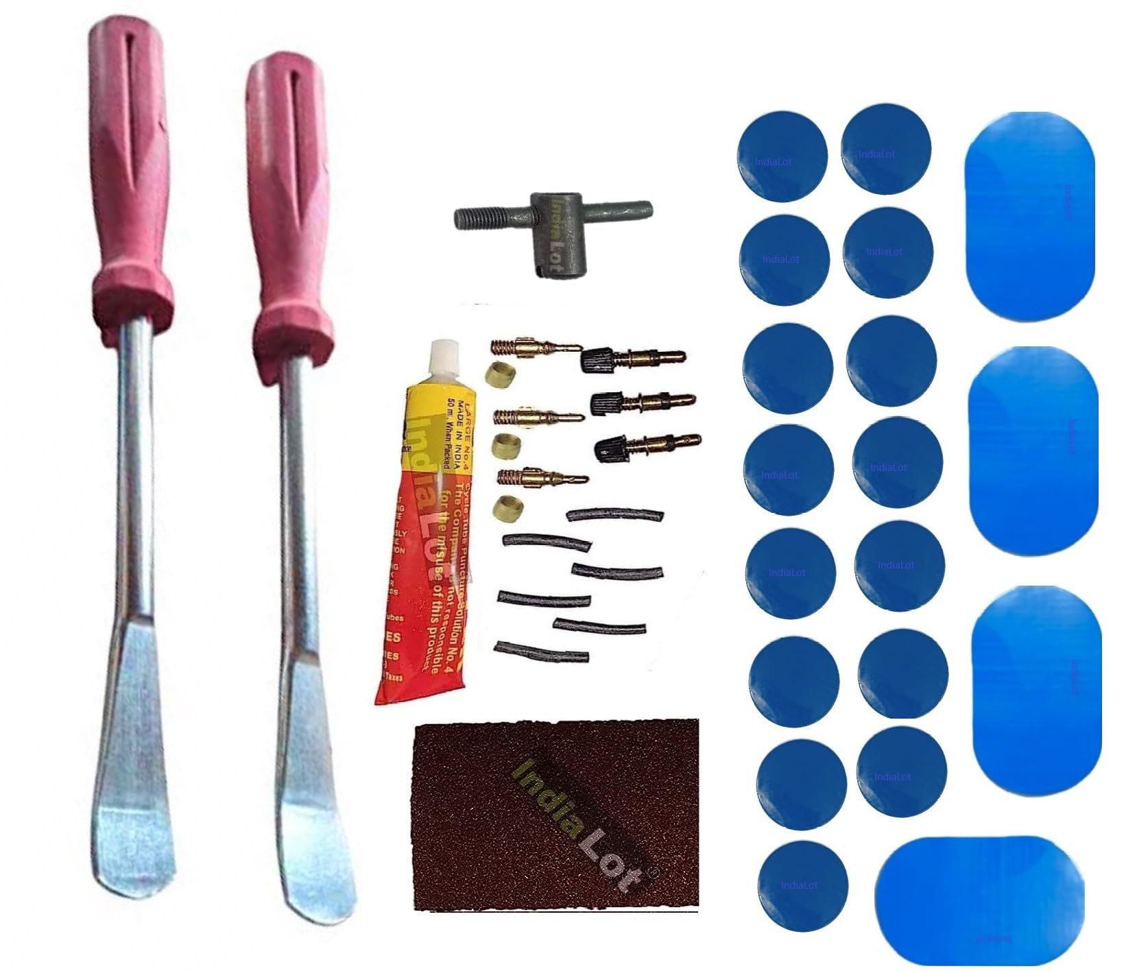 CYBIC Cycle Bicycle Puncture Repair Kit, 40 Pieces, Metal Tyre Levers-image-16