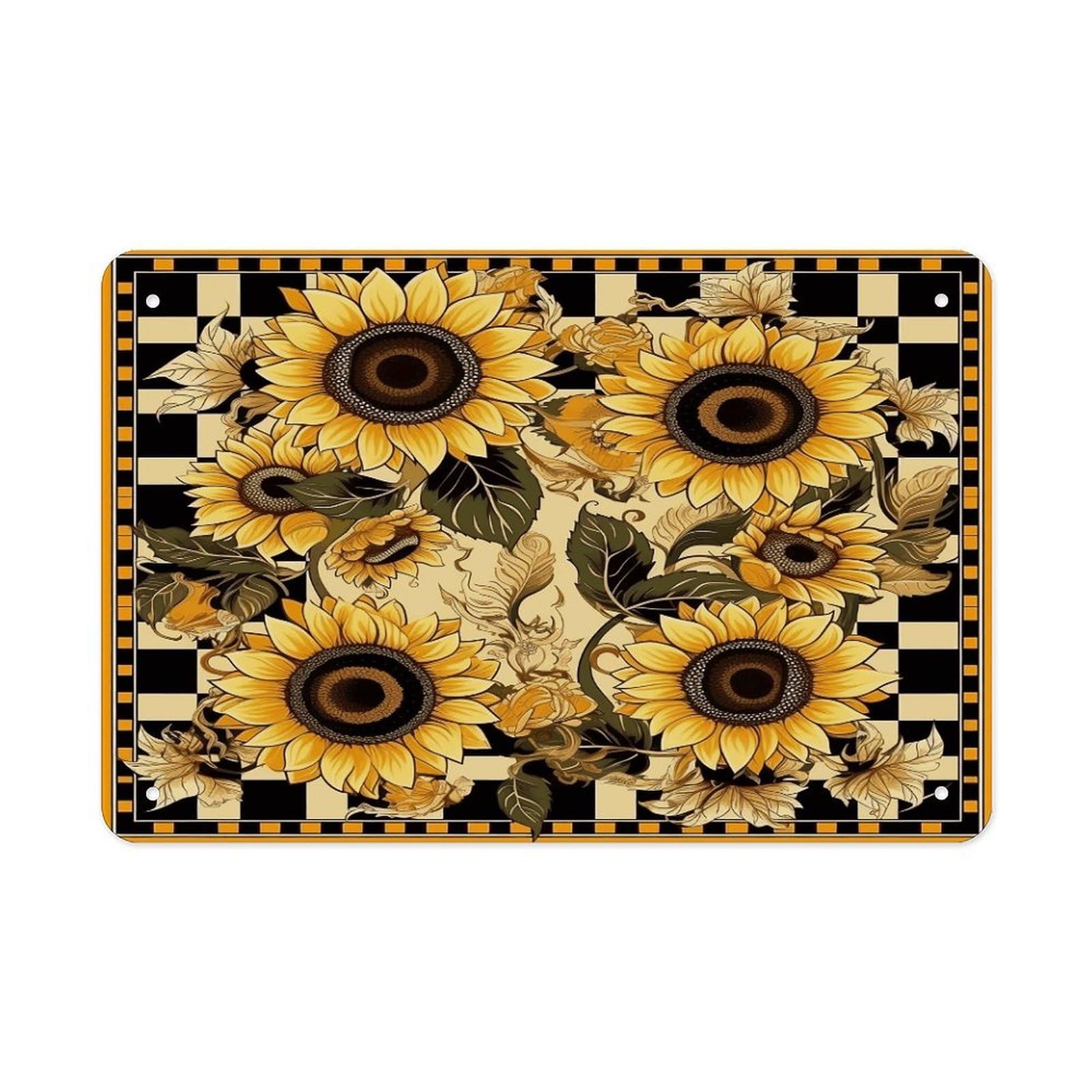 Fodpand Style Flowers In Border Wall Art Metal Signs Tin Sign