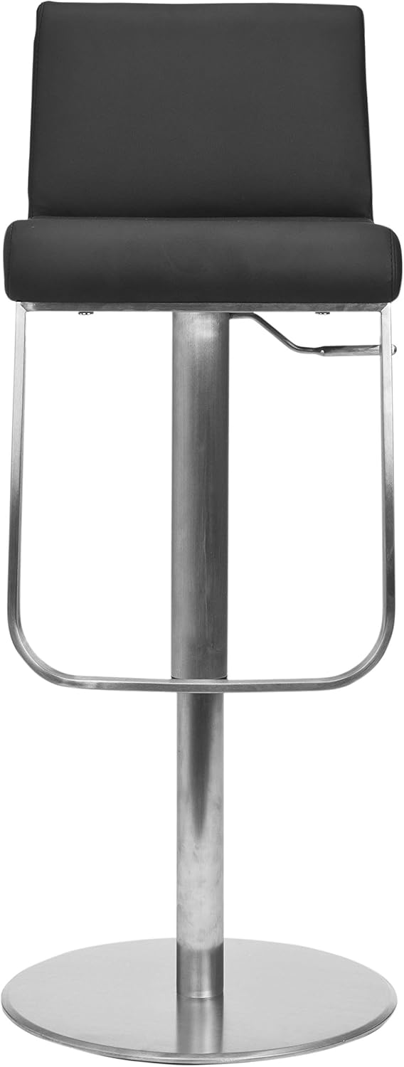 Safavieh Home Collection Stanley Black Leather Adjustable Gas Lift 24-33.1-inch Bar Stool