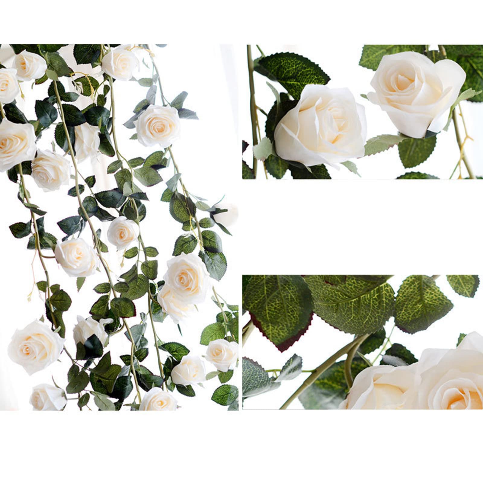 Amazon｜造花 薔薇 ガーランド 装飾 インテリア 蔦薔薇 フラワー